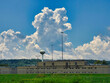 water tank of the CCC Chillicothe Correctional Institution with sky background in Ross county Ohio USA 