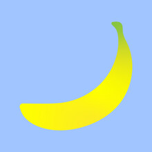 Yellow Banana Blue Background. Sweet Food. Vector Illustration. Stock Image. 