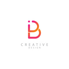 Alphabet B D letter icon logo colorful template