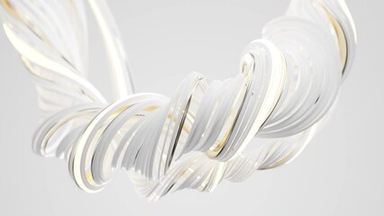 Abstract loop flowing curve lines, 3d rendering.