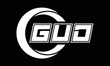 GUD Three-letter Circle Logo Design. Custom Font Black And White Logo Vector Template | Abstract Logo | Word Mark Logo | Letter Mark Logo | Business Logo | Minimalist Logo | Font Logo |