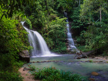 Monta-than Waterfall In Doi Suthep-pui National Park, Chiang Mai, Thailand (in Dark Tone)