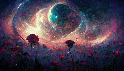 fantasy fairy tail abstract wallpaper with galaxy space universe illustration in background with sta