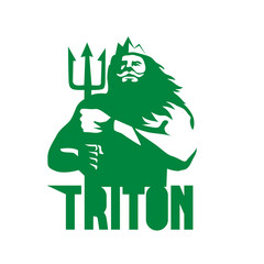 Wall Mural - Triton Trident Isolated Retro