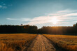 © AlexGo - Gorgeous summer sunset landscape. Trees and fields in the rural area. Outdoors adventures in the countryside during summertime vacations.