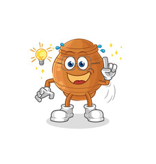 Wall Mural - clay pot got an idea cartoon. mascot vector