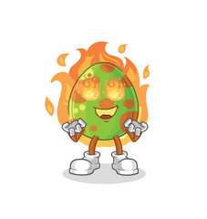 Wall Mural - dinosaur egg on fire mascot. cartoon vector