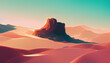 Desert and dunes landscape. Orange sand dunes, with rocks. Minimal, empty digital painting. Pastel colors, simple, modern backdrop. Hot, dry environment, beautiful sahara desert. Colorful illustration
