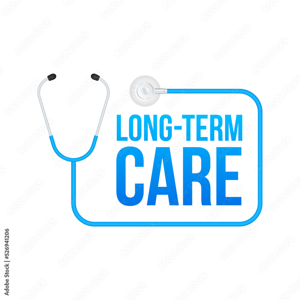 Long term care nursing symbol logo template. Flat illustration