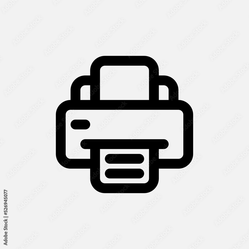 Printer icon in line style about user interface, use for website mobile ...