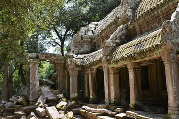 Wall Mural - Ta Prohm Exterior Colonnade Ruins, Siem Reap, Cambodia