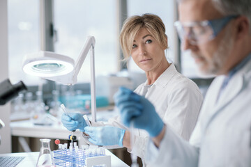 Wall Mural - research team working in the lab