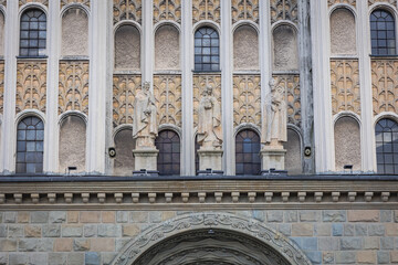 Canvas Print - Details of Saint Nicholas Cathedral in Bielsko-Biala, Silesia region of Poland