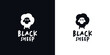 Simple Black Sheep Logo Design Business Vector