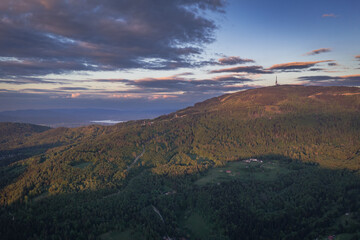 Sticker - Skrzyczne mount, highest peak of Silesian Beskids mountains, Szczyrk village in Poland