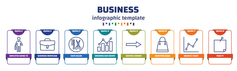 Wall Mural - infographic template with icons and 8 options or steps. infographic for business concept. included e