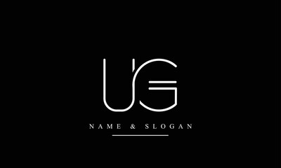 UG, GU, U, G abstract letters logo monogram