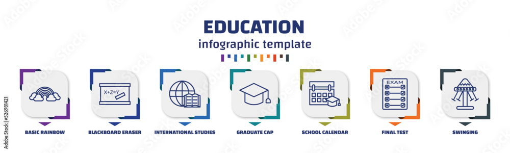 infographic template with icons and 7 options or steps. infographic for ...