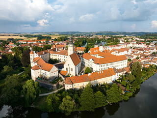 Wall Mural - Czechia. Telc Historic Centre Aerial View. Old Town Telc Main Square. UNESCO World Heritage Site. Southern Moravia, Czechia. Europe. 