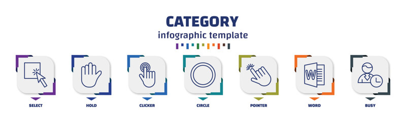 Wall Mural - infographic template with icons and 7 options or steps. infographic for category concept. included s