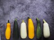  multicolored zucchini top view 