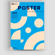 © Dmytro Lobodenko - Bauhaus inspired graphic design of vector poster mockup created with vector abstract elements, lines and bold geometric shapes, useful for poster art, front page design, decorative prints.