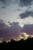 Fototapeta Na sufit - Pink and purple clouds at sunset. Natural background for screensavers. High quality photo