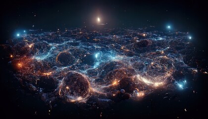 Wall Mural - abstract space background. constellations and nebulae, horoscope and predictions. universe. 3d illus