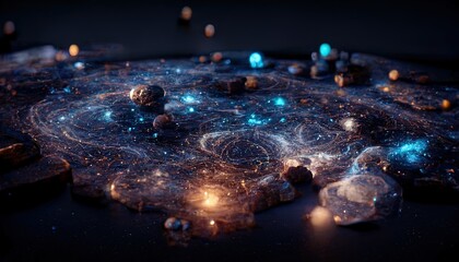 Wall Mural - abstract space background. constellations and nebulae, horoscope and predictions. universe. 3d illus