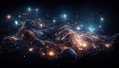 Wall Mural - abstract space background. constellations and nebulae, horoscope and predictions. universe. 3d illus