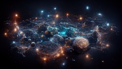 Wall Mural - abstract space background. constellations and nebulae, horoscope and predictions. universe. 3d illus