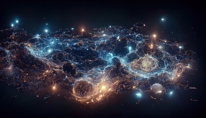 Wall Mural - abstract space background. constellations and nebulae, horoscope and predictions. universe. 3d illus