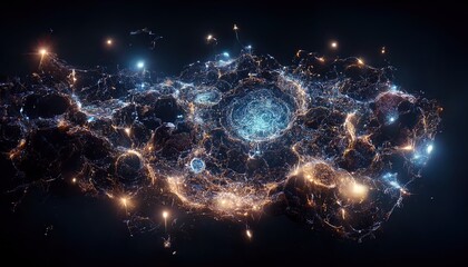 Wall Mural - abstract space background. constellations and nebulae, horoscope and predictions. universe. 3d illus