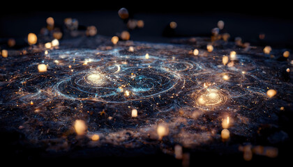 Wall Mural - abstract space background. constellations and nebulae, horoscope and predictions. universe. 3d illus