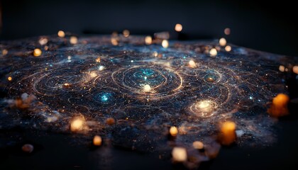 Wall Mural - abstract space background. constellations and nebulae, horoscope and predictions. universe. 3d illus
