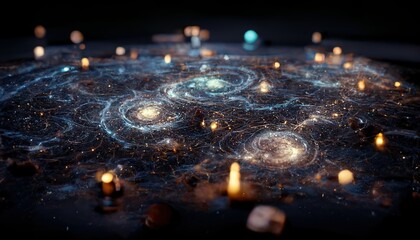 Wall Mural - abstract space background. constellations and nebulae, horoscope and predictions. universe. 3d illus