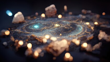 Wall Mural - abstract space background. constellations and nebulae, horoscope and predictions. universe. 3d illus