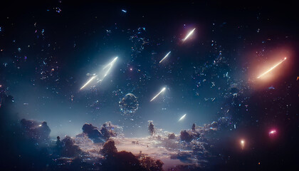 Wall Mural - abstract space background. constellations and nebulae, horoscope and predictions. universe. 3d illus