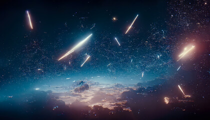 Wall Mural - abstract space background. constellations and nebulae, horoscope and predictions. universe. 3d illus