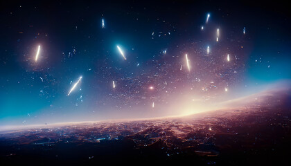Wall Mural - abstract space background. constellations and nebulae, horoscope and predictions. universe. 3d illus
