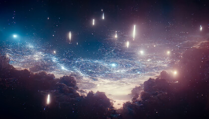 Wall Mural - abstract space background. constellations and nebulae, horoscope and predictions. universe. 3d illus