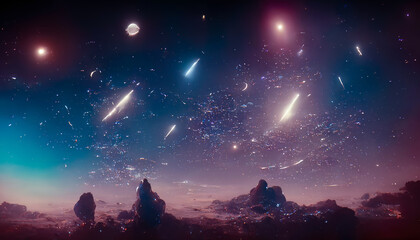 Wall Mural - abstract space background. constellations and nebulae, horoscope and predictions. universe. 3d illus