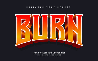Canvas Print - Fire Burn editable text effect template