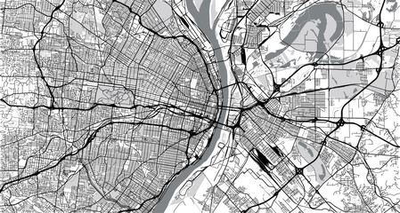 Poster - Urban vector city map of St Louis, California , United States of America