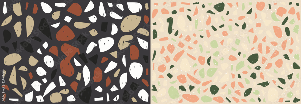 Set of Terrazzo Floor Texture. Classic italian floor composed of ...