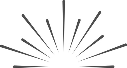 Wall Mural - sun rays icon, shine and burst line