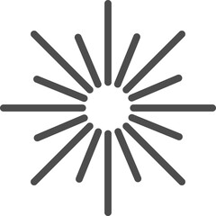 Wall Mural - sun rays icon, shine and burst line