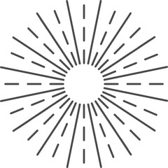 Wall Mural - sun rays icon, shine and burst line