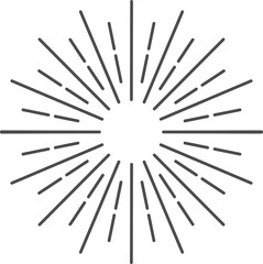 Wall Mural - sun rays icon, shine and burst line