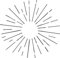 Wall Mural - sun rays icon, shine and burst line